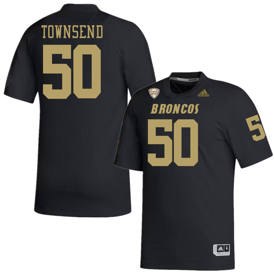 #50 Razah Townsend Western Michigan Broncos College Football Jerseys Stitched-Black